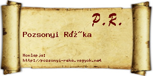 Pozsonyi Réka névjegykártya